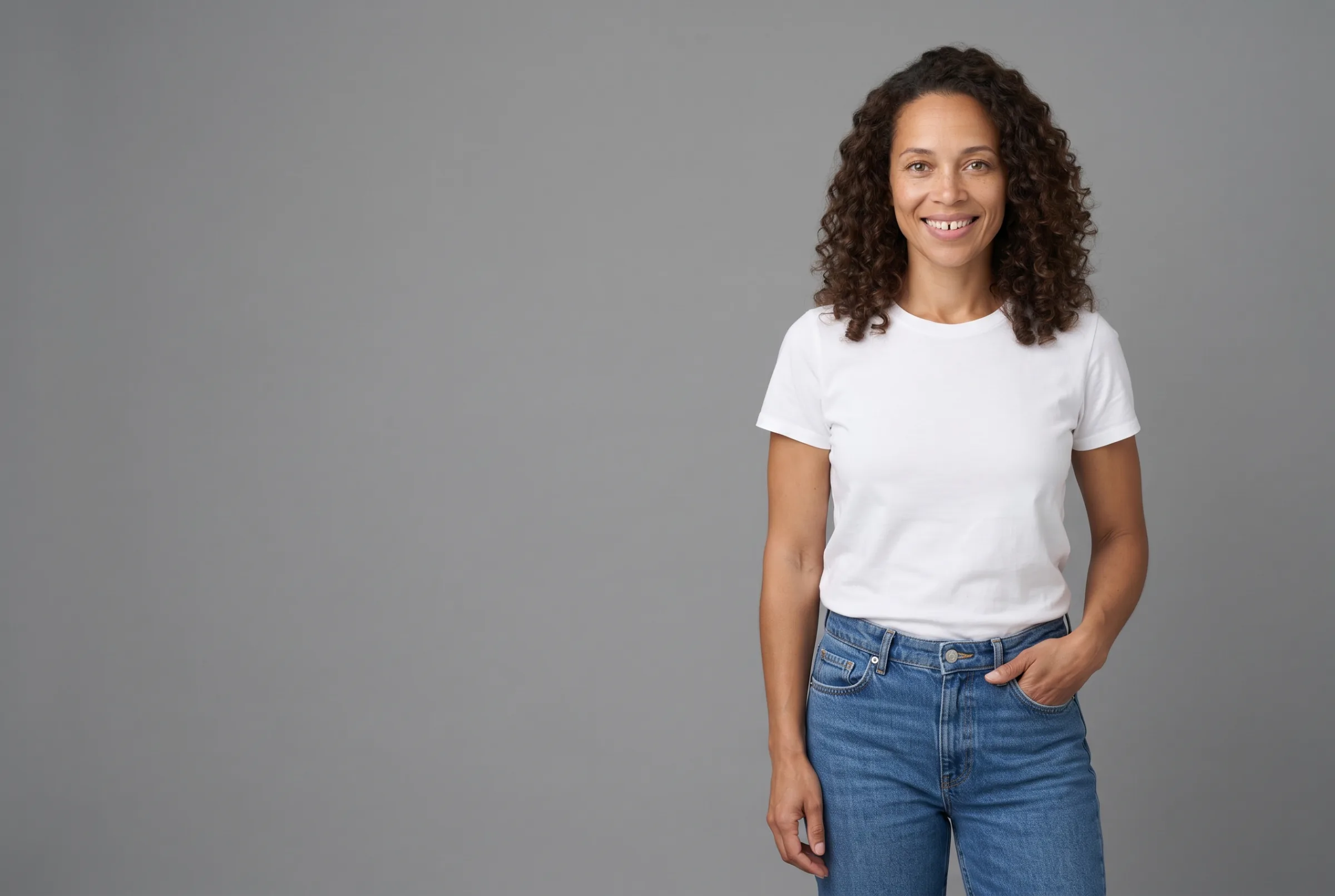 Tessa Marlow on a gray seamless at a casting