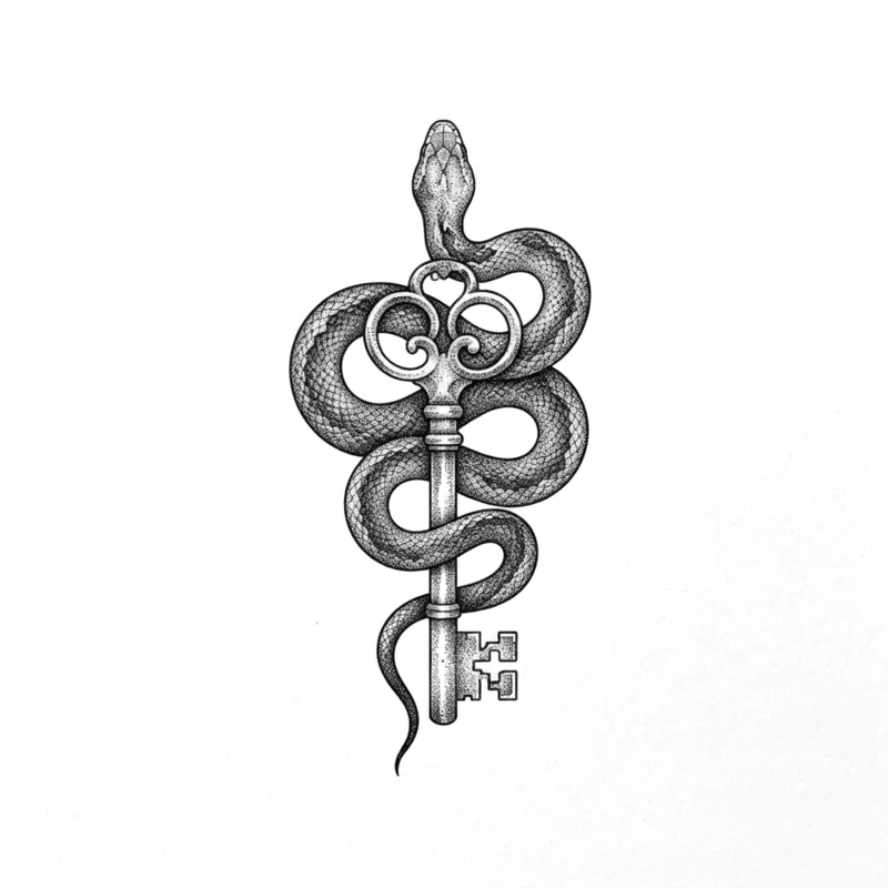 Snake and key, 8 cm