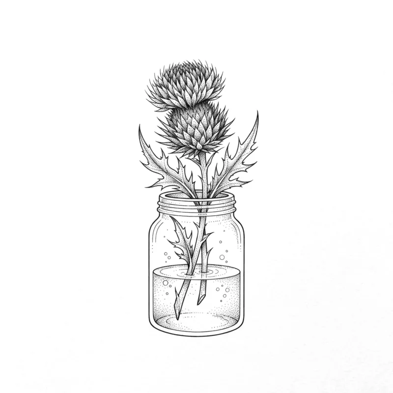 Thistle in a jar, 10 cm
