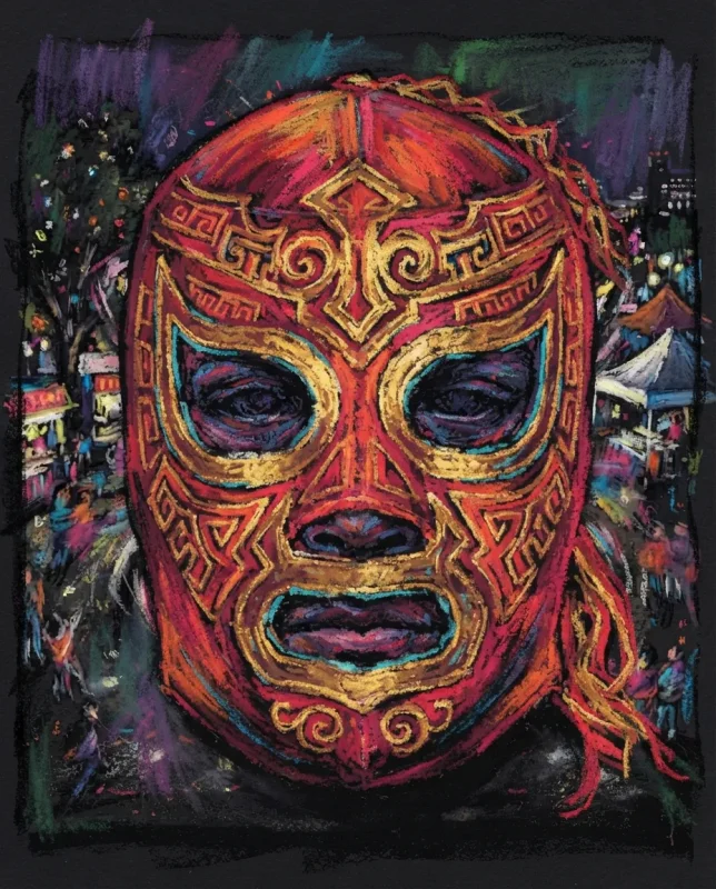 Red and gold mask