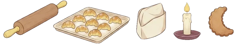 The night bakery props