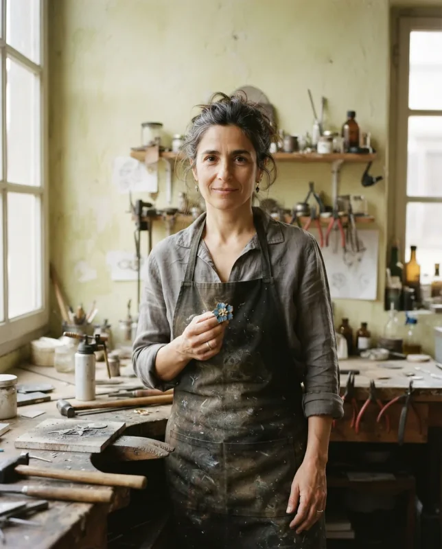 Nives Carraro at her bench in Portello, Padua